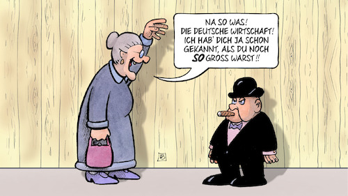 Cartoon: Wirtschaft früher (medium) by Harm Bengen tagged schrumpfen,deutsche,wirtschaft,rezession,größe,klein,susemil,harm,bengen,cartoon,karikatur,schrumpfen,deutsche,wirtschaft,rezession,größe,klein,susemil,harm,bengen,cartoon,karikatur