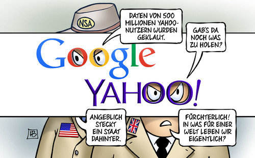 Cartoon: Yahoo-Daten (medium) by Harm Bengen tagged daten,500,millione,yahoo,google,nutzer,user,datendiebstahl,hacker,staaten,geheimdienste,harm,bengen,cartoon,karikatur,daten,500,millione,yahoo,google,nutzer,user,datendiebstahl,hacker,staaten,geheimdienste,harm,bengen,cartoon,karikatur