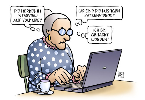 Cartoon: Youtuber und Merkel (medium) by Harm Bengen tagged youtuber,merkel,interview,lustige,katzenvideos,gehackt,computer,laptop,internet,susemil,harm,bengen,cartoon,karikatur,youtuber,merkel,interview,lustige,katzenvideos,gehackt,computer,laptop,internet,susemil,harm,bengen,cartoon,karikatur