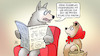 Cartoon: Abschussplan (small) by Harm Bengen tagged wolf,woelfe,kind,vegetarisches,abschussplan,abschuesse,harm,bengen,cartoon,karikatur