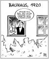 Cartoon: Bauhaus-Hecke (small) by Harm Bengen tagged bauhaus,hecke,schneiden,gärtner,heckenschere,kunst,maler,lyonel,charles,adrian,feininger