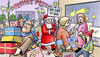 Cartoon: Das Ende (small) by Harm Bengen tagged ende,zielgerade,weihnachten,einkauf,stress,weihnachtsmann,nikolaus,geschenke,karikatur,harm,bengen,cartoon