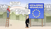 Cartoon: EU-Aufnahmelager (small) by Harm Bengen tagged name,angelastadt,horstograd,geschlossenes,aufnahmelager,migration,flüchtlinge,europa,eu,gipfel,kz,harm,bengen,cartoon,karikatur