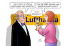 Cartoon: Lufthansa-Streik und Bezahlung (small) by Harm Bengen tagged streik,warnstreik,lufthansa,verdi,bodenpersonal,tarifrunde,überzogen,unnötig,faire,bezahlung,interview,harm,bengen,cartoon,karikatur