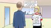 Cartoon: Merz-Shirt (small) by Harm Bengen tagged merz,bundeskanzler,geschenk,tshirt,shirt,oval,office,trump,besuch,usa,reise,harm,bengen,cartoon,karikatur