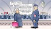 Cartoon: Nach dem Bahnstreik (small) by Harm Bengen tagged streikende,reisende,fahrgäste,bahnhof,lokführer,gewerkschaft,bahn,bahnstreik,gdl,db,susemil,harm,bengen,cartoon,karikatur