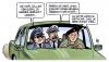Cartoon: NATO-Gipfel (small) by Harm Bengen tagged nato,gipfel,general,überholen,militär,fahrer,fahren,abwracken,verschrotten,auflösen,militärbündnis