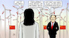 Cartoon: Reiche und Ventilatoren (small) by Harm Bengen tagged windrad,windräder,ventilatoren,china,chinesen,wirtschaftsministerin,reiche,besuch,reise,harm,bengen,cartoon,karikatur