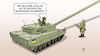 Cartoon: Reichweitenbegrenzung (small) by Harm Bengen tagged deutschland,ukraine,panzer,rohr,kanzler,merz,reichweitenbegrenzung,aufgehoben,soldat,harm,bengen,cartoon,karikatur