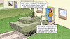 Cartoon: Shell-Jugendstudie (small) by Harm Bengen tagged shell,jugendstudie,jugendliche,angst,krieg,schnupperkrieg,militär,panzer,harm,bengen,cartoon,karikatur