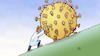 Cartoon: Sisyphos-Corona (small) by Harm Bengen tagged sisyphos,coronavirus,mediziner,arzt,harm,bengen,cartoon,karikatur