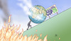 Cartoon: Sisyphos und Cop26 (small) by Harm Bengen tagged sisyphos,cop26,klimawandel,klimagipfel,erderwärmung,glasgow,2021,globus,erdkugel,feuer,rauch,dampf,harm,bengen,cartoon,karikatur