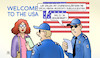 Cartoon: Social-Medial durchleuchten (small) by Harm Bengen tagged welcome,usa,studienanwärter,studentin,social,media,accounts,durchleuchten,zoll,einreise,kontrolle,spitzeln,handy,harm,bengen,cartoon,karikatur