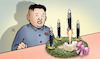 Cartoon: Stärkste Atommacht (small) by Harm Bengen tagged stärkste,atommacht,kim,jong,un,raketen,adventskranz,nordkorea,harm,bengen,cartoon,karikatur