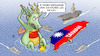 Cartoon: Taiwan-Manöver (small) by Harm Bengen tagged drache,badewanne,manöver,meer,wasser,marine,baden,taiwan,china,harm,bengen,cartoon,karikatur