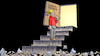 Cartoon: Test-Stufen (small) by Harm Bengen tagged lockdown,teststufen,testen,selbsttest,schnelltests,stufen,treppe,keller,müll,michel,harm,bengen,cartoon,karikatur