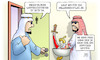Cartoon: Trump und Saudis (small) by Harm Bengen tagged blonde waffenvertreter trump präsident usa saudis saudi arabien staatsbesuch 350 milliarden frau melania kopftuch harm bengen cartoon karikatur