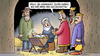 Cartoon: Umtausch (small) by Harm Bengen tagged umtausch weihnachten krippe jesus kind maria josef joseph weihrauch kassenzettel könige heilige