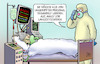 Cartoon: Ungeimpft auf Intensiv (small) by Harm Bengen tagged ungeimpft,intensivstation,krankenhaus,impfgegner,aluhut,personal,corona,angst,langzeitschäden,harm,bengen,cartoon,karikatur