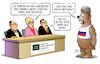 Cartoon: WADA sperrt Russland (small) by Harm Bengen tagged wada,sperre,russland,neutral,starten,sport,doping,bär,hase,ente,harm,bengen,cartoon,karikatur