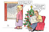 Cartoon: Weiss-nasse Weihnachten (small) by Harm Bengen tagged prinzip,schnee,wasser,regen,aggregatzustand,physikerin,weisse,weihnachten,heiraten,ehe,harm,bengen,cartoon,karikatur