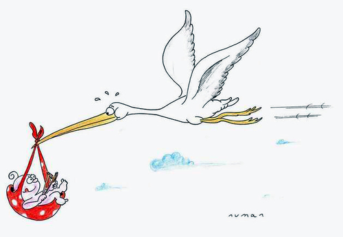 Cartoon: Baby (medium) by cizofreni tagged baby,bebek,leylek,stork