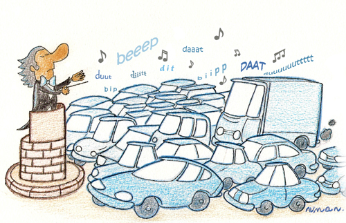 Cartoon: Terrific Traffic (medium) by cizofreni tagged trafik,araba,otomobil,sef,orkestra,muzik,traffic,car,conductor,orchestra,music
