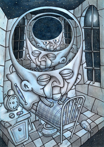 Cartoon: Dreamer (medium) by vladan tagged dream,dreamer,clock,space