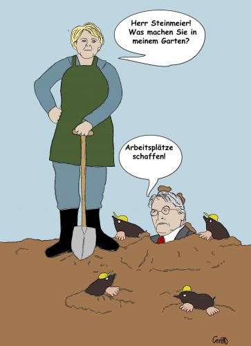 Cartoon: Arbeit buddeln (medium) by constanze tagged merkel