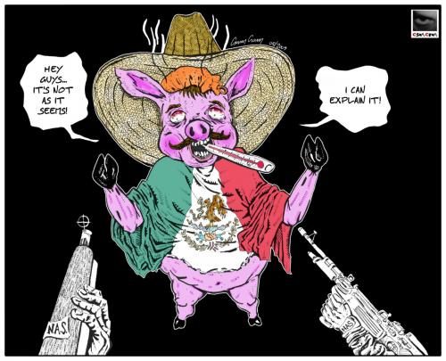 Cartoon: Pork Flu (medium) by csamcram tagged pork,flu,febbre,suina