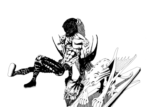 Cartoon: Vigilante Samurai (medium) by csamcram tagged csam,cram,vigilante,samura,improvvisazione,improvisation,black,white,comics,superheld,superhelden,supereroe,supereroi,superheroe,superheroes,super,heroe