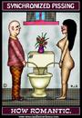 Cartoon: Synchronized Pissing. (small) by Mike Baird tagged gay,ladyboys,toilet,peeing,happy