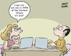 Cartoon: Where are you? (small) by Murat tagged internet,family,love,jealousy