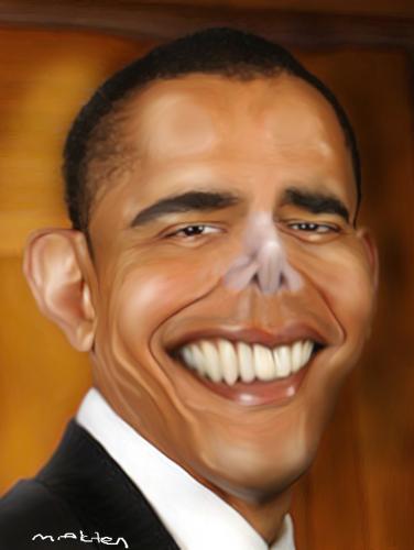 Cartoon: barack obama (medium) by muharrem akten tagged barrack,obama,unlu,politic,politika,prezident,baskan,america,muharrem,akten,karikatur,portre,poertrait