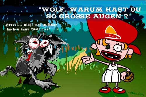 Cartoon: rotkaeppi (medium) by nootoon tagged rotkäppchen,littleredridinhood,wolf,wulf