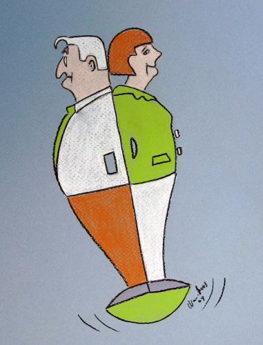 Cartoon: Steinmeier und Merkel (medium) by ninaboosart tagged angela,merkel,frank,walter,steinmeier,politik