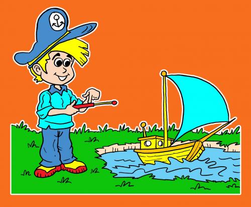 Cartoon: toy ship captain (medium) by komikadam tagged sweet,child