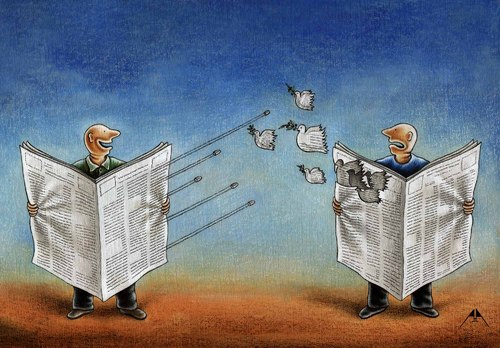 Cartoon: newspapers (medium) by ASKIN AYRANCIOGLU tagged newspapers