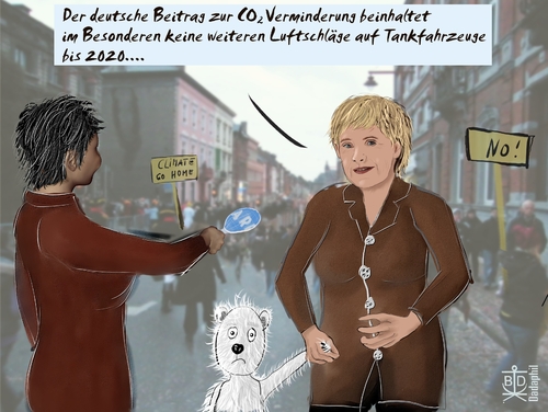 Cartoon: Klimagipfel II (medium) by Dadaphil tagged klimagipfel,climate,airstrike,luftschlag,kundus,polar,bear,eisbär,copenhagen,kopenhagen,merkel,interview