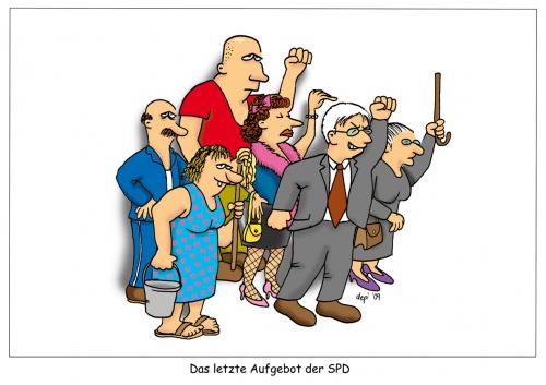 Cartoon: Das letzte Aufgebot der SPD (medium) by depi tagged stern,cartoonwettbewerb,merkel,steinmeier