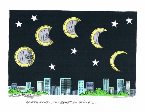 Cartoon: Abnahmende Eurozone (medium) by mandzel tagged eurozone,finsterer,himmel,mond,eurozone,finsterer,mond,himmel