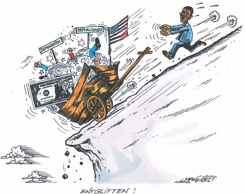 Cartoon: Amerika am Abgrund (medium) by mandzel tagged usa,wirtschaftskrise,abgrund,obama,usa,wirtschaftskrise,abgrund,obama