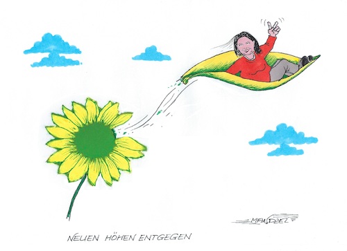 Cartoon: Annalena im Aufwind (medium) by mandzel tagged baerbock,die,grünen,kanzlerkandidatur,deutschland,wahlen,baerbock,die,grünen,kanzlerkandidatur,deutschland,wahlen