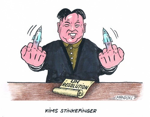 Cartoon: Atomtest in Nordkorea (medium) by mandzel tagged kim,jong,un,atomwaffentests,nordkorea,provokationen,kim,jong,un,atomwaffentests,nordkorea,provokationen