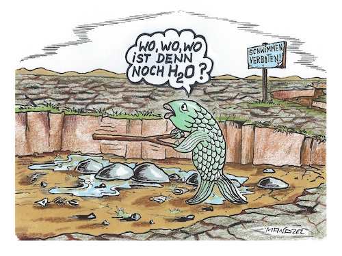 Cartoon: Das Wasser wird knapp. (medium) by mandzel tagged wasser,hitze,dürre,klima,umweltpolitik,wasser,hitze,dürre,klima,umweltpolitik