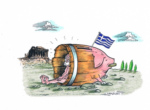 Cartoon: Der Grieche im Sparfass (medium) by mandzel tagged griechenland,euro,sparschwein,fass,alles,marode,griechenland,euro,sparschwein,fass,alles,marode