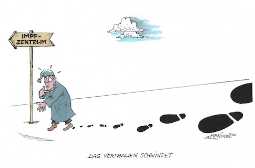 Cartoon: Der Impfoptimismus lässt nach (medium) by mandzel tagged impfungen,impfgegner,corona,deutschland,chaos,skepsis,impfungen,impfgegner,corona,deutschland,chaos,skepsis