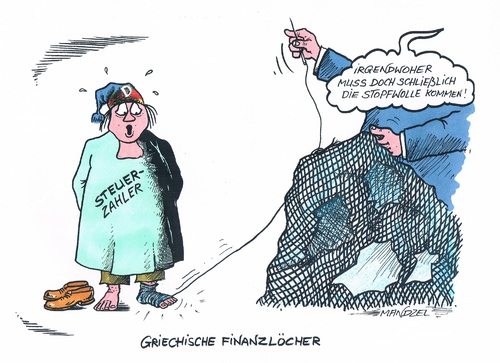 Cartoon: Deutsche Abgaben für GR (medium) by mandzel tagged griechenland,finanzlöcher,eu,steuerzahler,stopfwolle,griechenland,finanzlöcher,eu,steuerzahler,stopfwolle