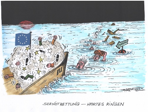 Cartoon: Die EU ist nicht mehr zu retten! (medium) by mandzel tagged eu,seenotrettung,meinungsverschiedenheiten,flüchtlinge,mittelmeer,eu,seenotrettung,meinungsverschiedenheiten,flüchtlinge,mittelmeer