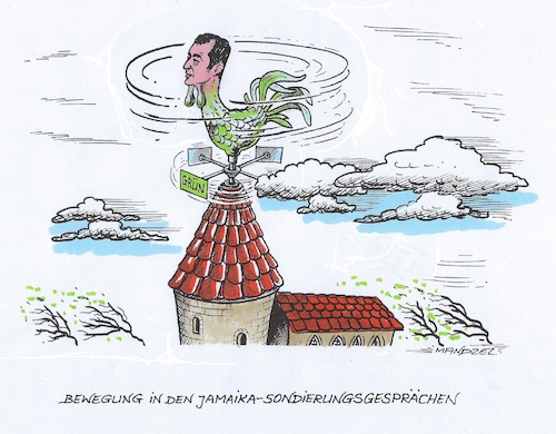 Cartoon: Die Grünen drehen sich im Winde (medium) by mandzel tagged jamaika,sondierungsgespräche,die,grünen,koalitionswunsch,jamaika,sondierungsgespräche,die,grünen,koalitionswunsch